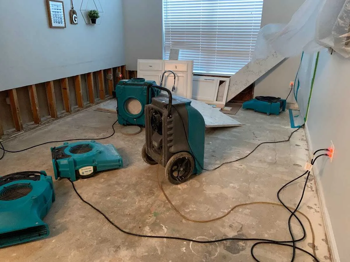 Dehumidifier in flood-cut room for Water Extraction & Removal in Tenafly